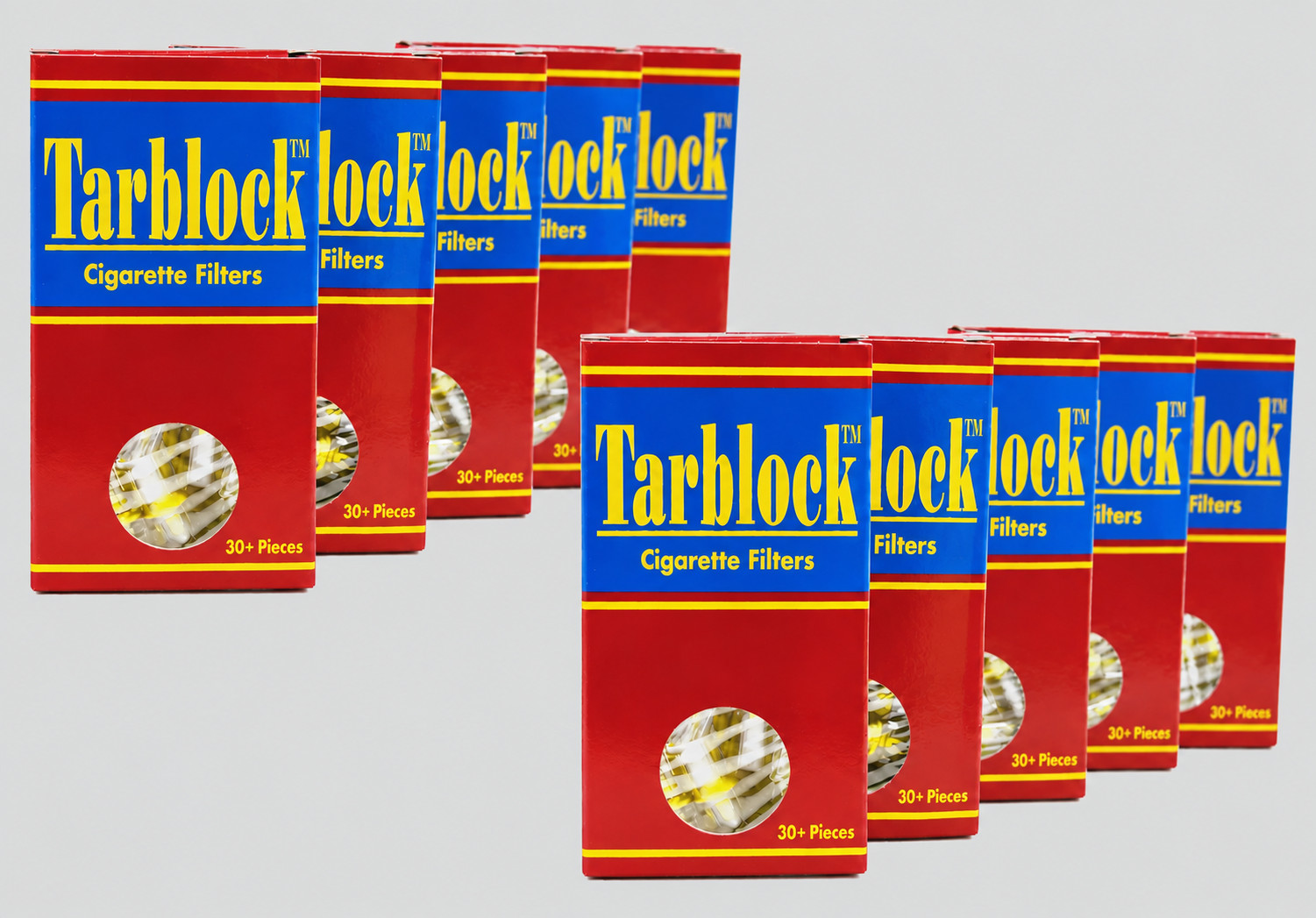 TARBLOCK Disposable Cigarette Filter Tips 4-Hole 10 Packs 300 Filters