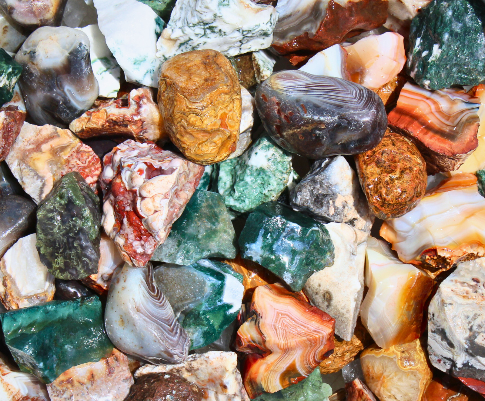 Agate Mix - Rough Rocks for Tumbling - Bulk Wholesale options
