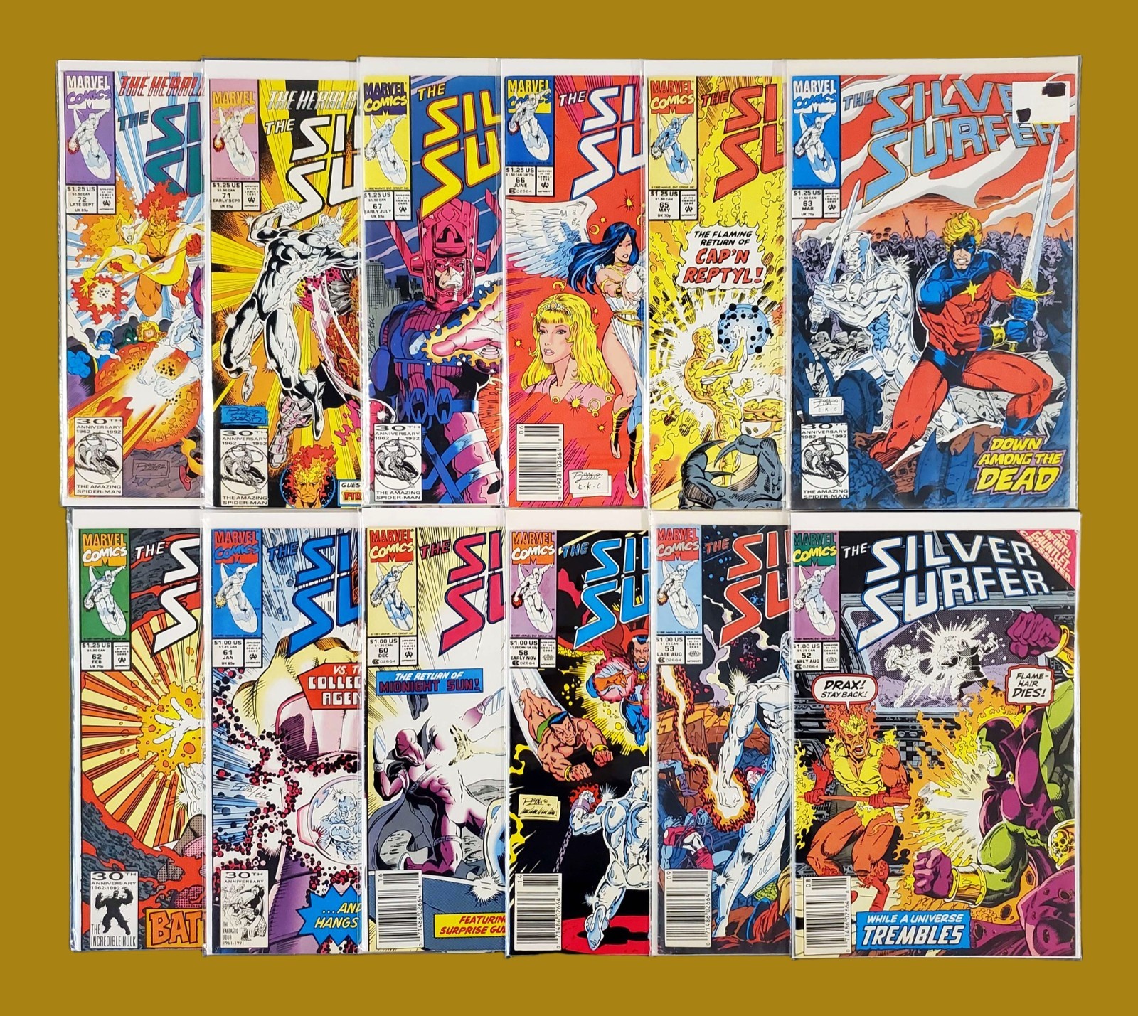 Silver Surfer 12 Comic Book Lot (1991-1992) . FN to NM