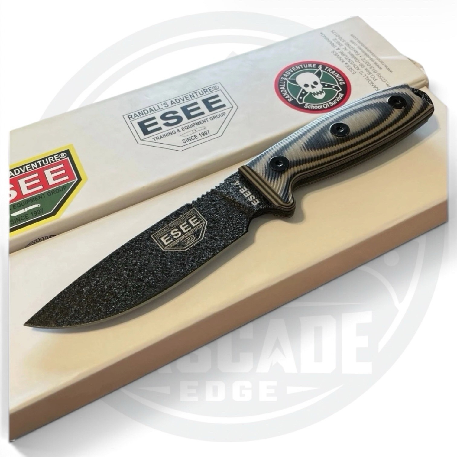 ESEE-4 Fixed Blade Knife 1095 Carbon Steel Black Blade 3D Micarta USA Made