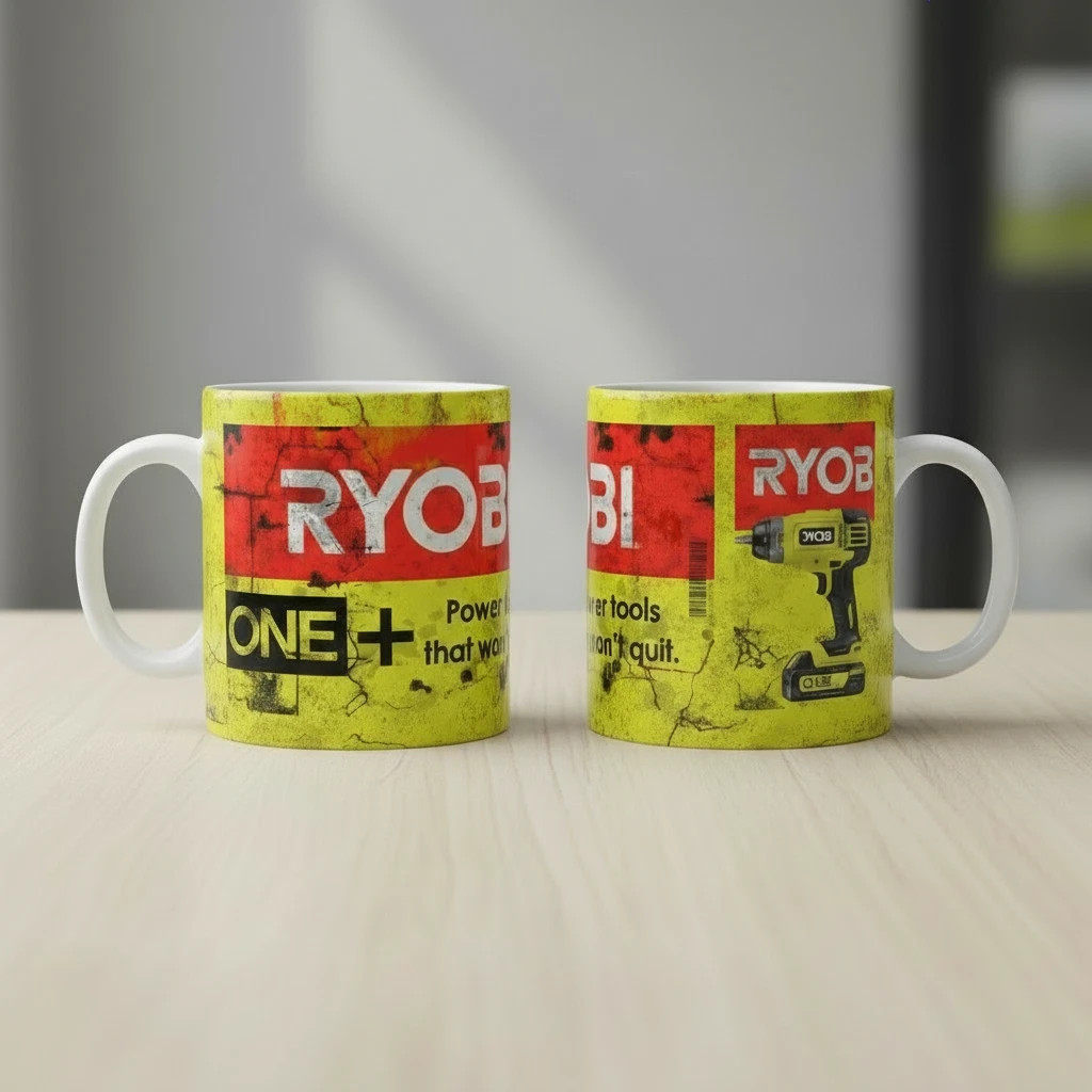 RYOBI ONE+ Mug – Tool Lover Gift for Dad or Mechanic Black/White Coffee Mug