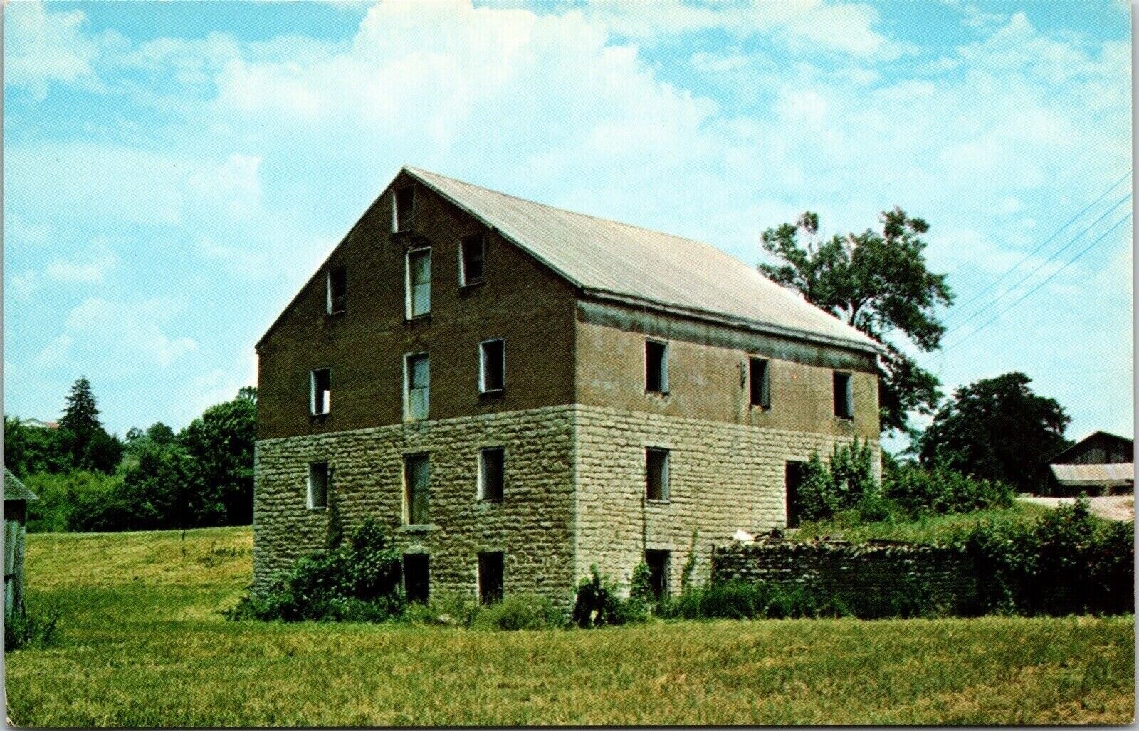 Georgetown Ohio Grist Mill Historic Landmark Front View Chrome Postcard