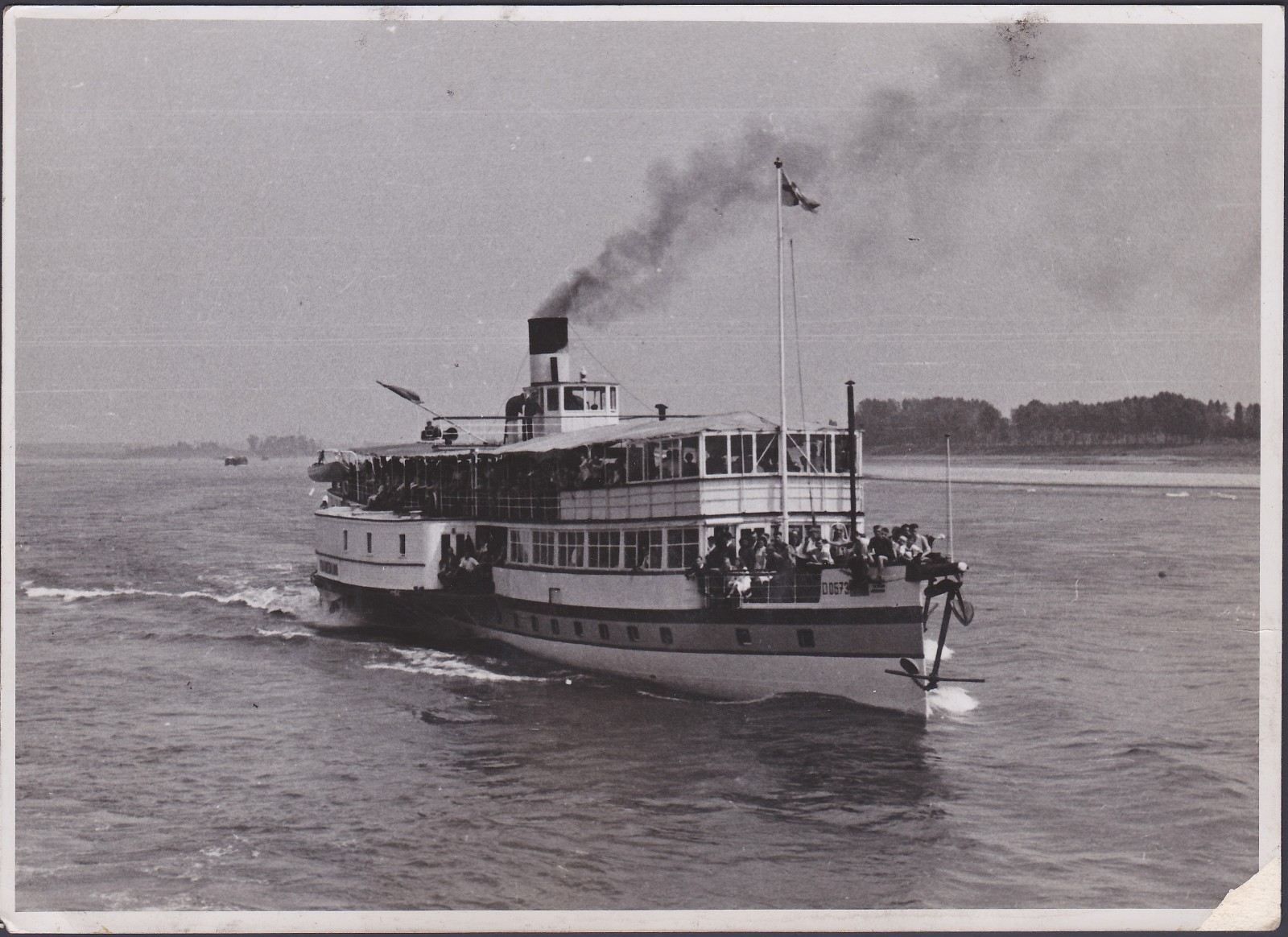Original Vintage Walter Dick Photo 1940-1950 Rhine River Boat Cologne Germany