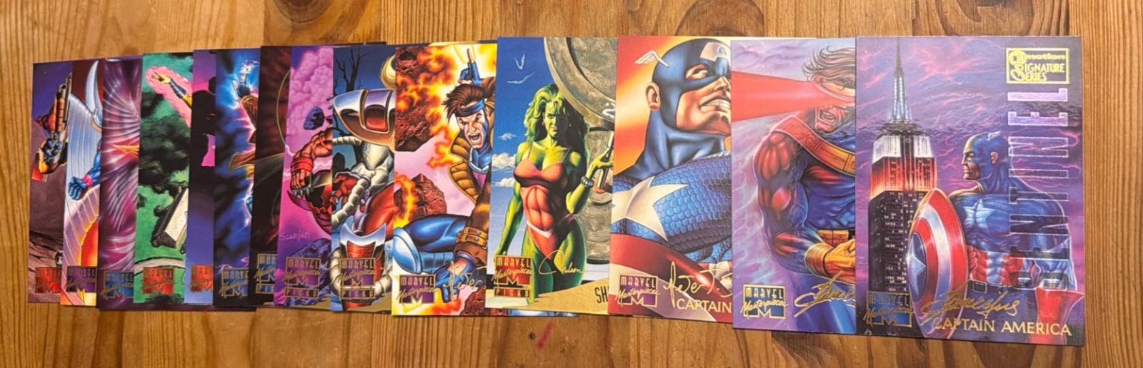 Vintage 1995 Marvel Masterpieces Emotion Gold Signature Series Lot Of 14 Cards