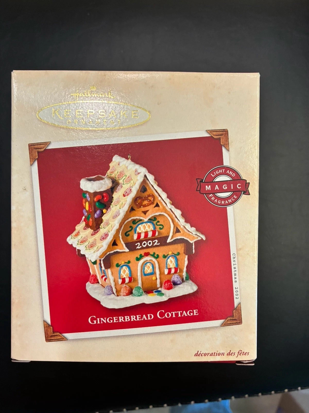 2002 Hallmark Keepsake Gingerbread Cottage Light and Magic Ornament  -12-30-82A