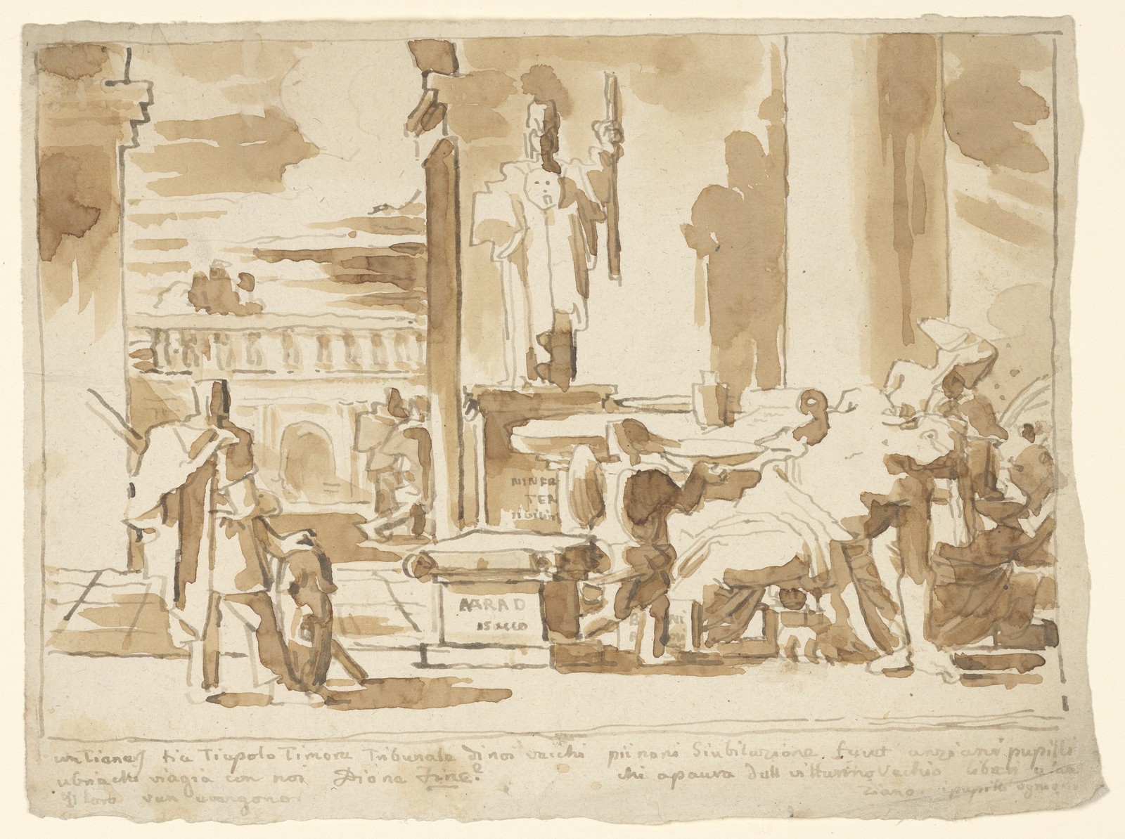 Duranti Temple Scene Athena Vintage 1820s Art Reprint Wall Art