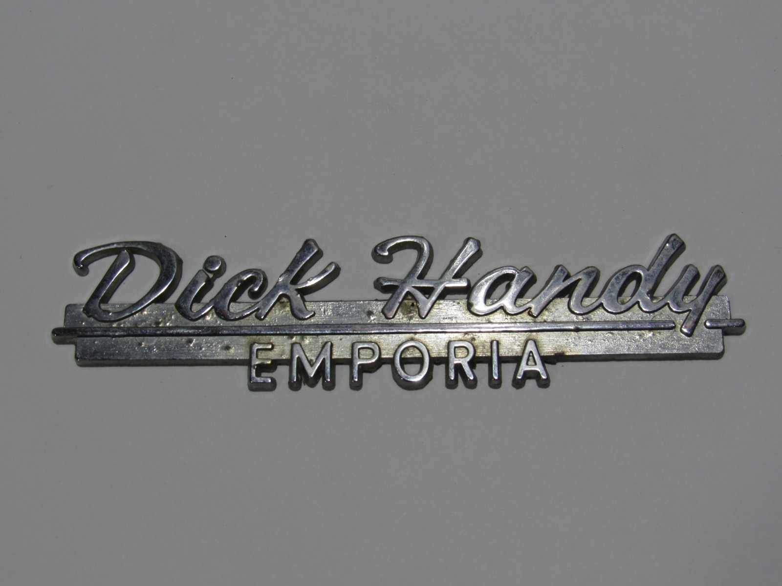 VTG Dick Handy Chevrolet-Olds Emporia Kansas Metal Dealership Badge Emblem Tag