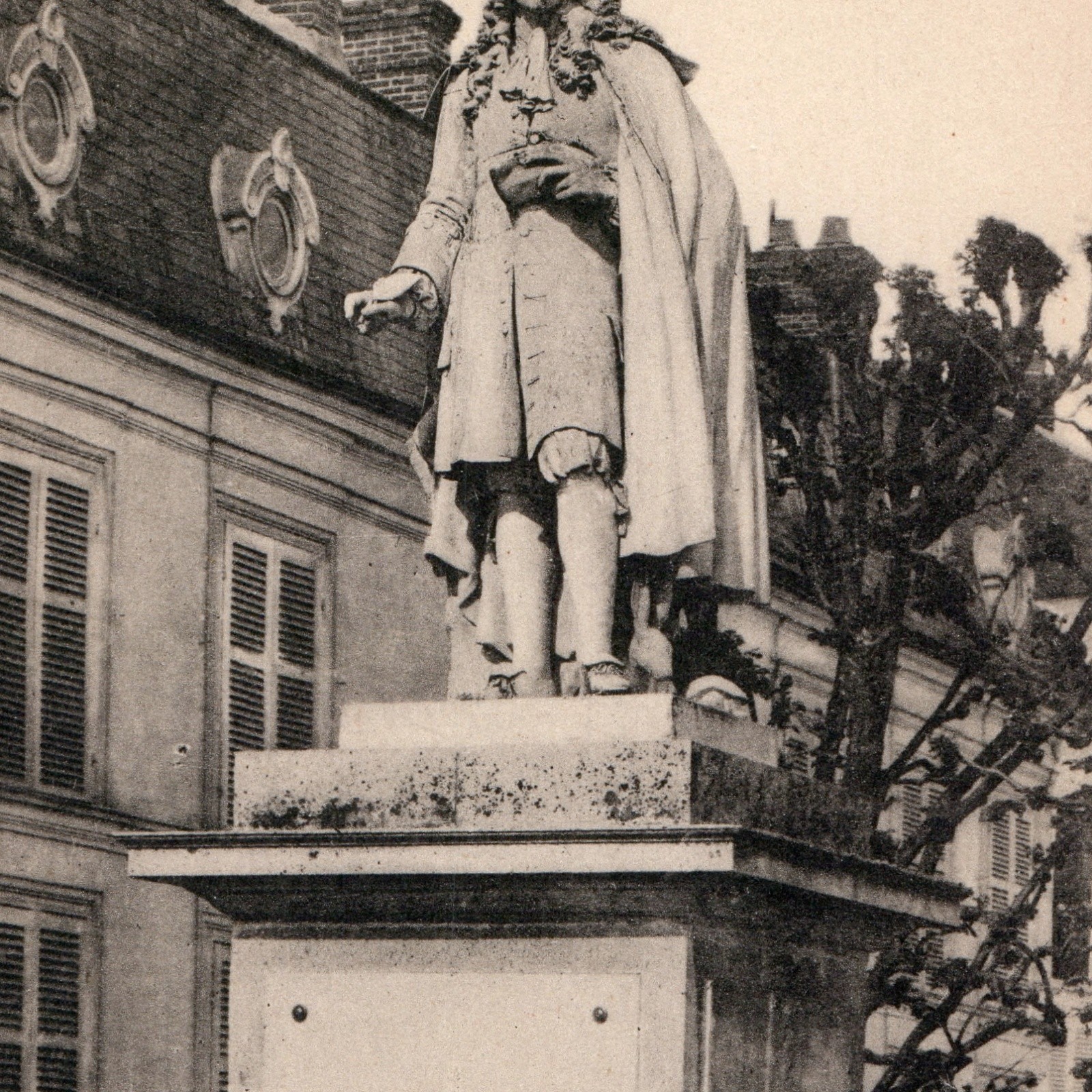 c1910s Chateau-Thierry France Postcard Statue Jean de La Fontaine Aisne Edit JB