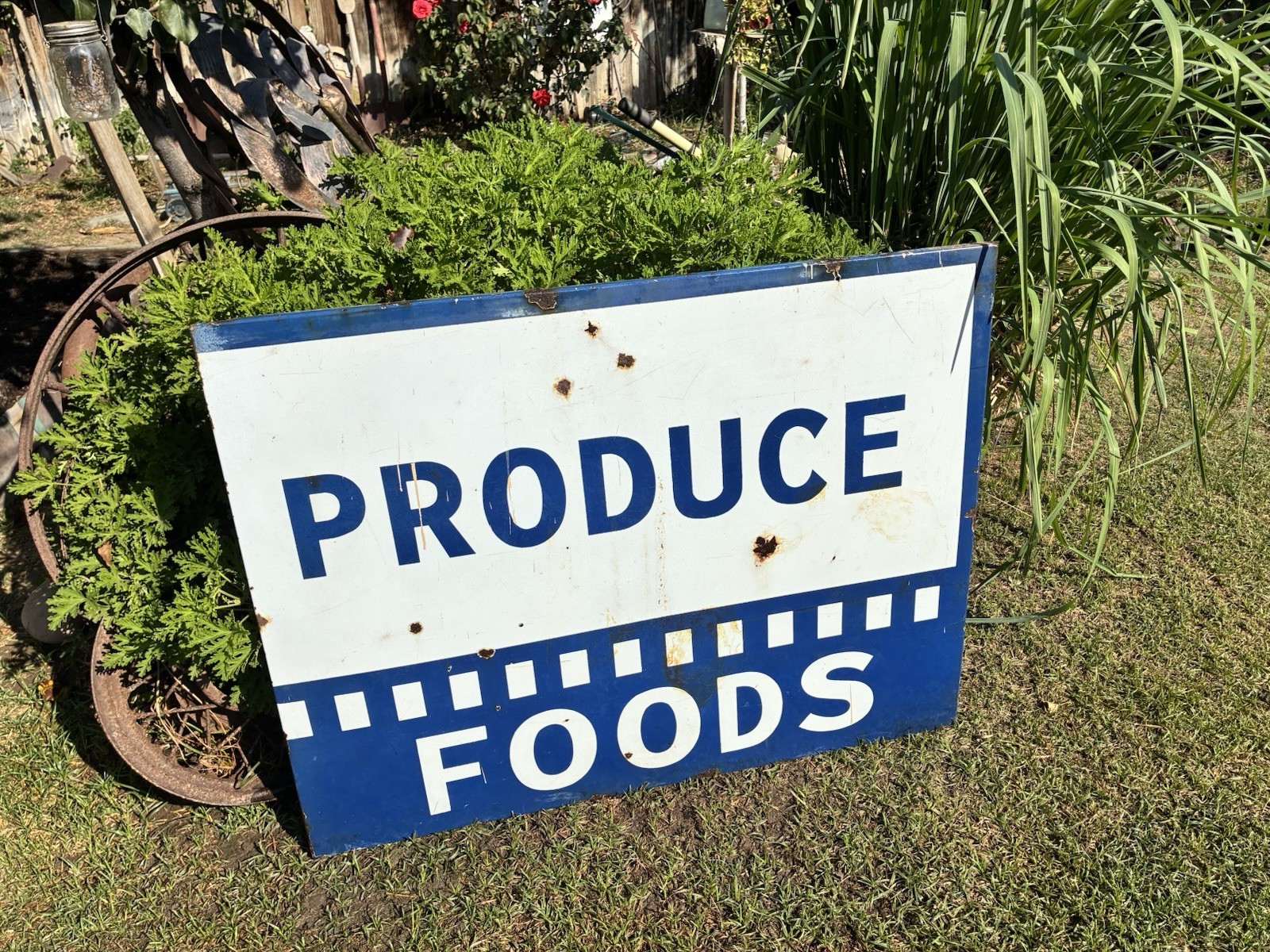 Vintage Cookie Cutter Porcelain Sign For Retired Market Produce 34” X 44” X  1”