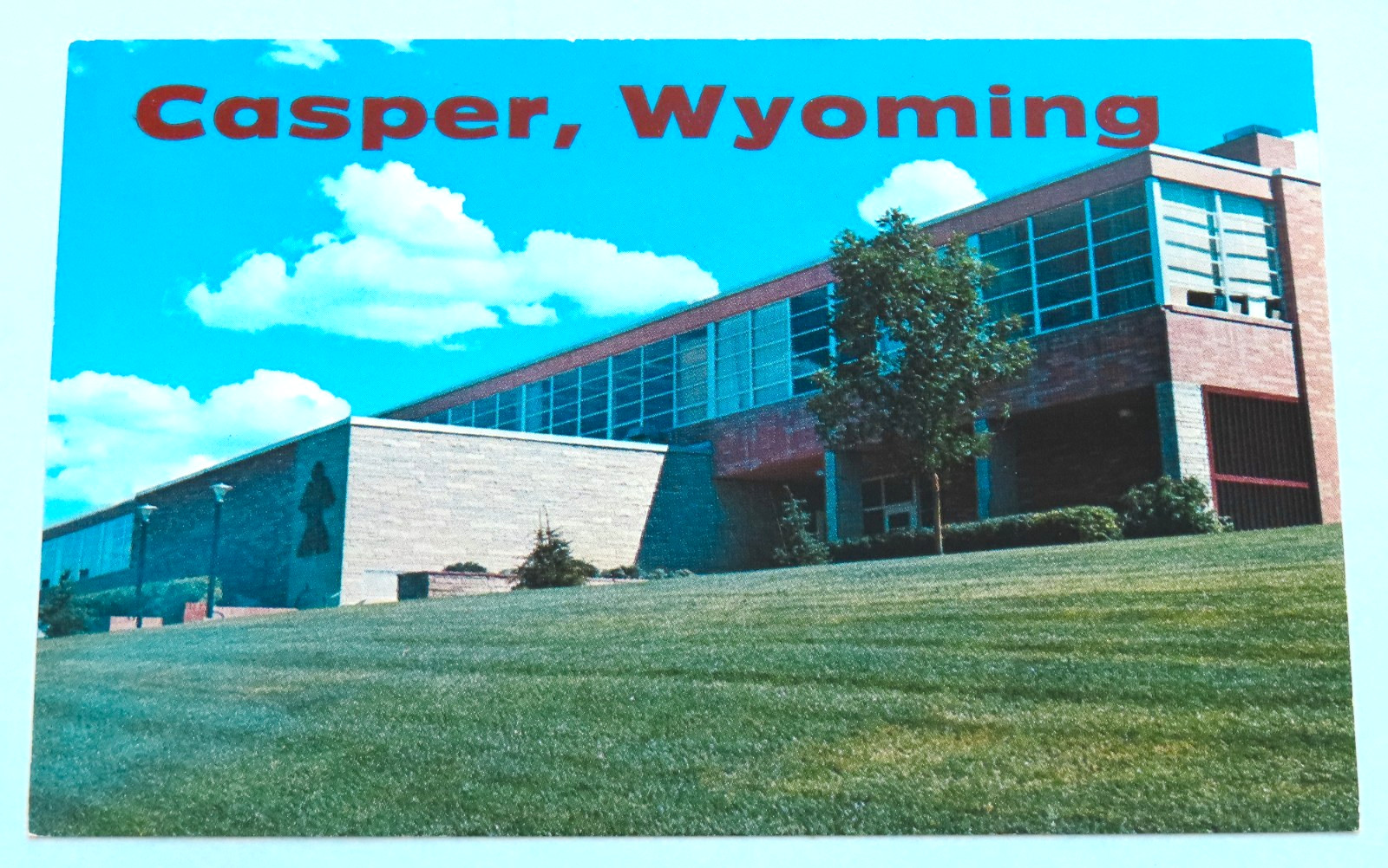 Casper College Wyoming Postcard Vintage Chrome School Administration Building