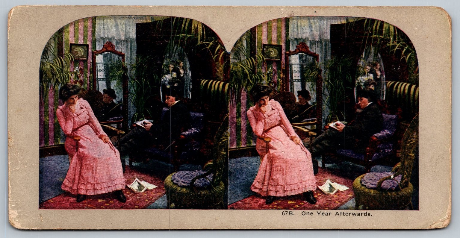One Year Afterwards Stereoview Curved Mount 67B Victorian Era