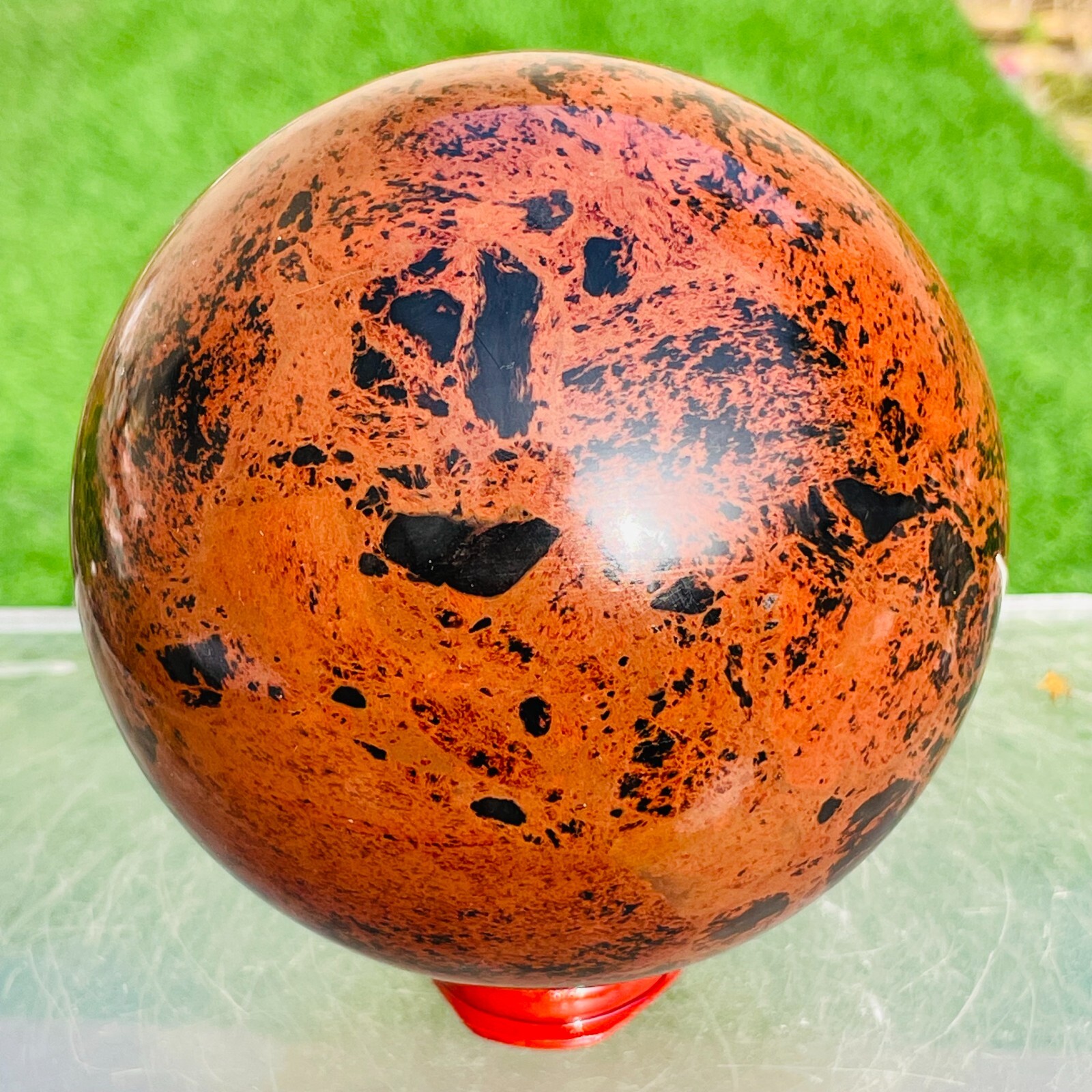 1113g Natural Red Obsidian Crystal Sphere Ball Specimen Healing
