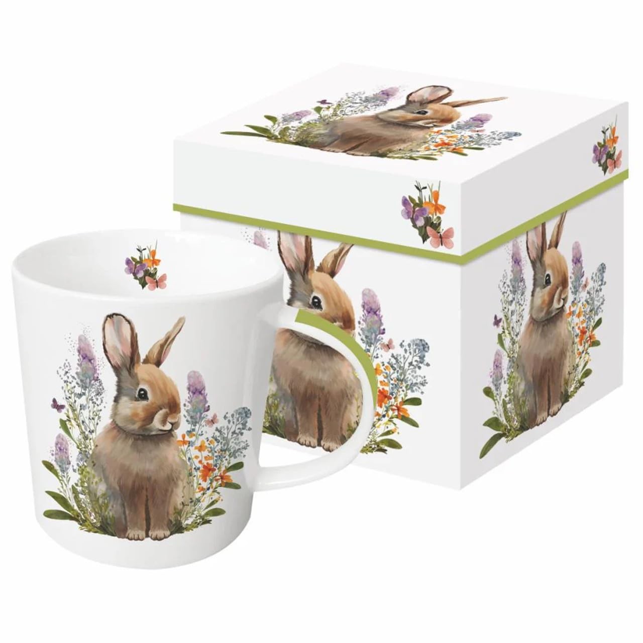 FabFunky Paperproducts Design Gift-Boxed Mug, Belle Bunny (260302622), White