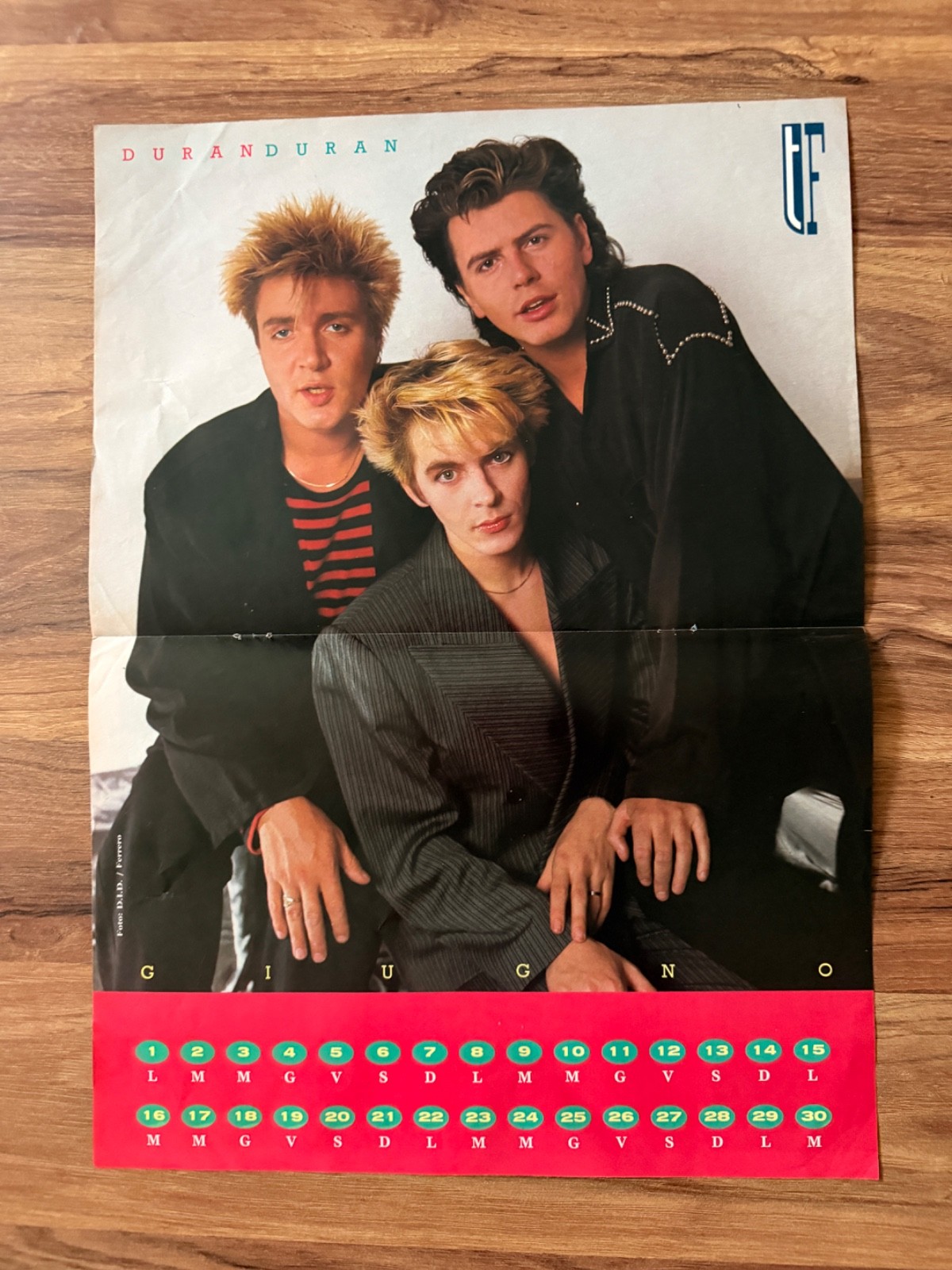 Vintage Duran Duran CE Calendar Poster Original 1980s New Wave Collectible