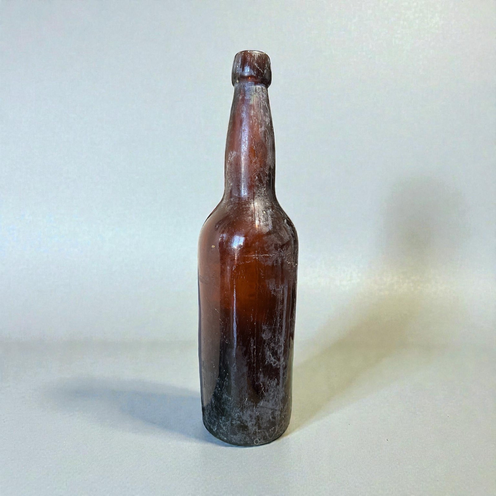 Rare 1880s C&Co Blob Top Beer Bottle 12” Dark Brown Mouth Blown Dug Antique