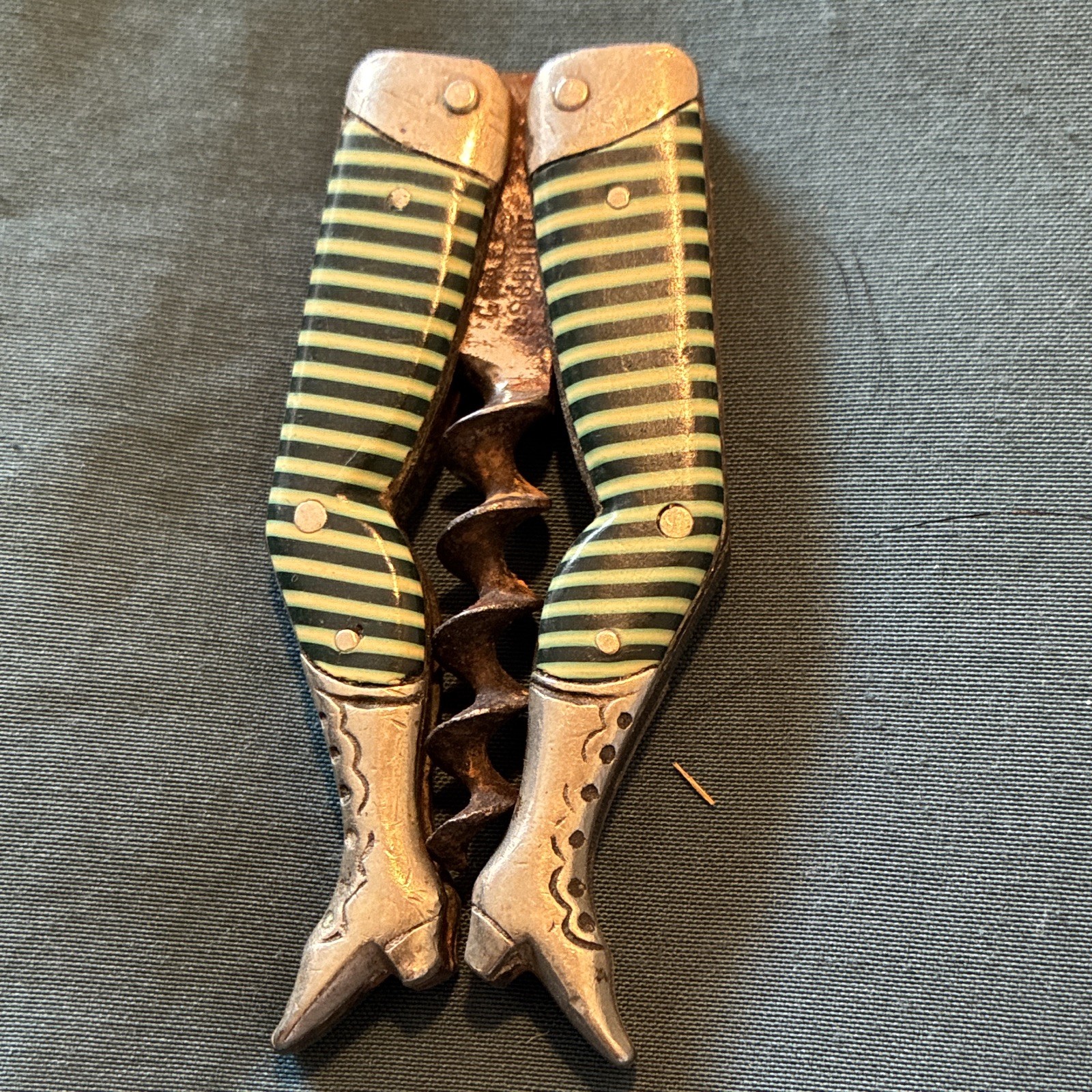 SUPERB LATE 19th. CENTURY LADY’S LEGS NOVELTY CORKSCREW