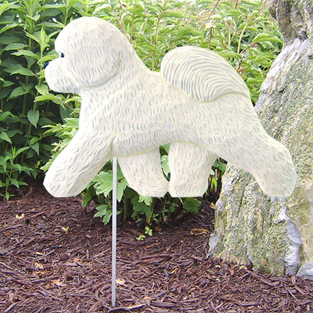 Bichon Frise Outdoor Garden Sign Hand Painted Figure