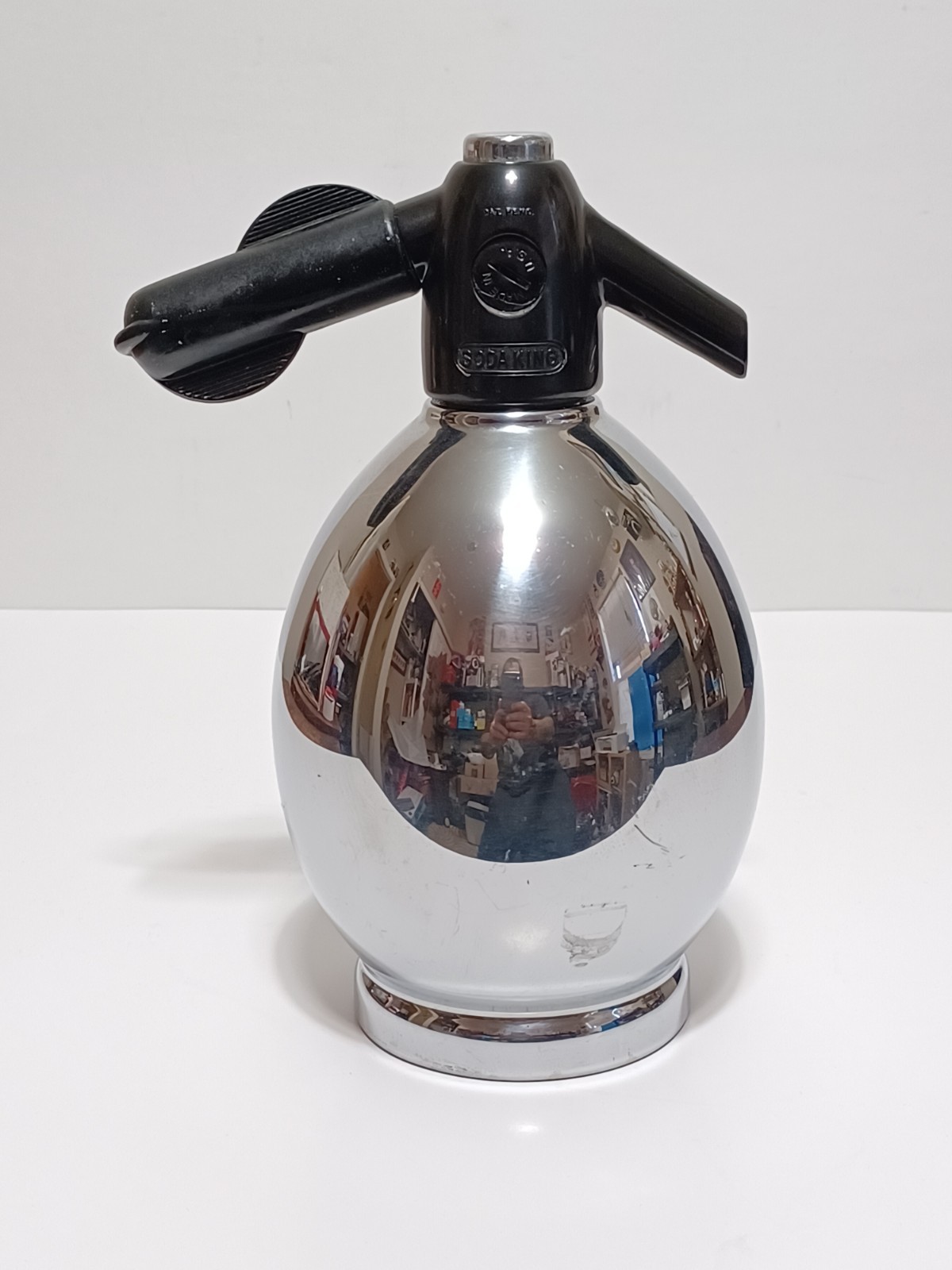 Vintage 1960\'s Soda King Chrome Seltzer Bottle Soda Siphon Barware Mid Century 