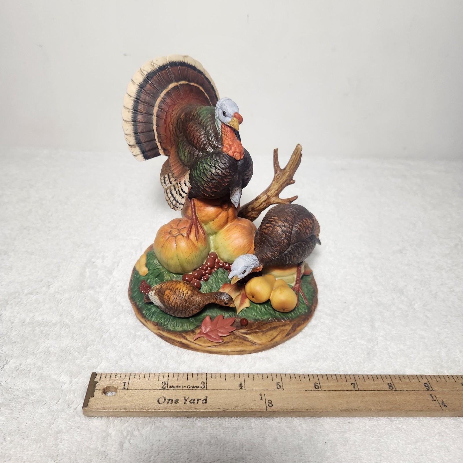 Vintage 1992 Thanksgiving Turkey Family Figurine Decor