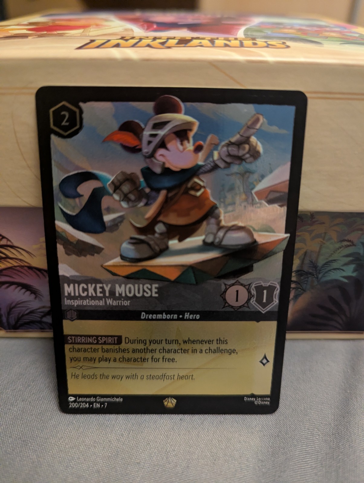 Disney Lorcana Mickey Mouse Inspirational Warrior 200/204 Legendary FOIL 🔥🔥🔥