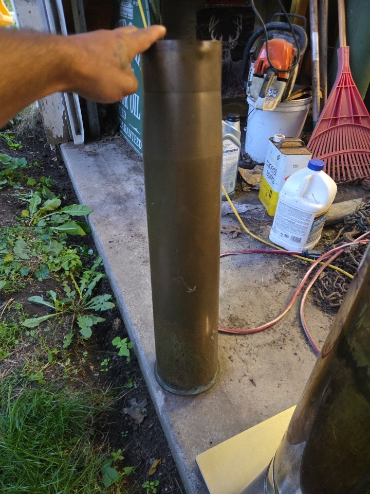 US Military  Tank Gun artillery 105MM brass shell casing 24” Long Art Project