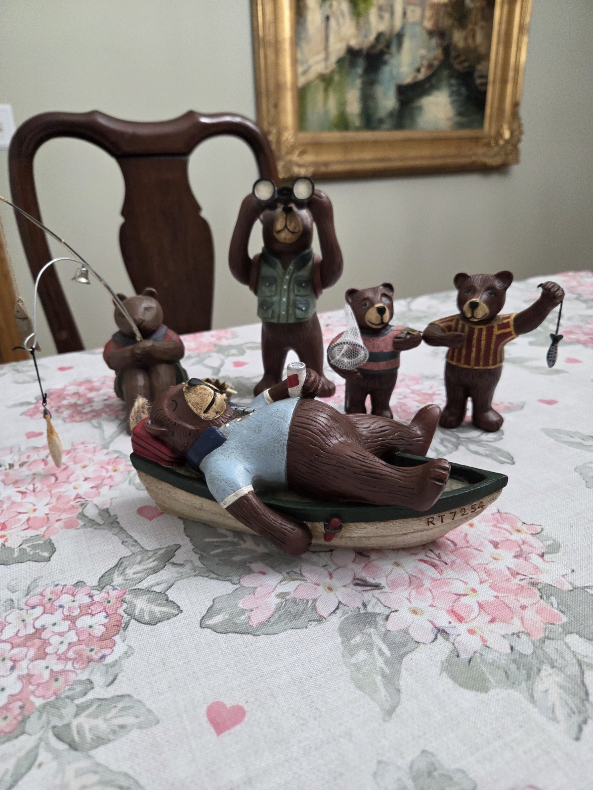 Vtg HTF Midwest of Cannon Falls Randy Tate Brown Bears Fishing 5 Piece Set