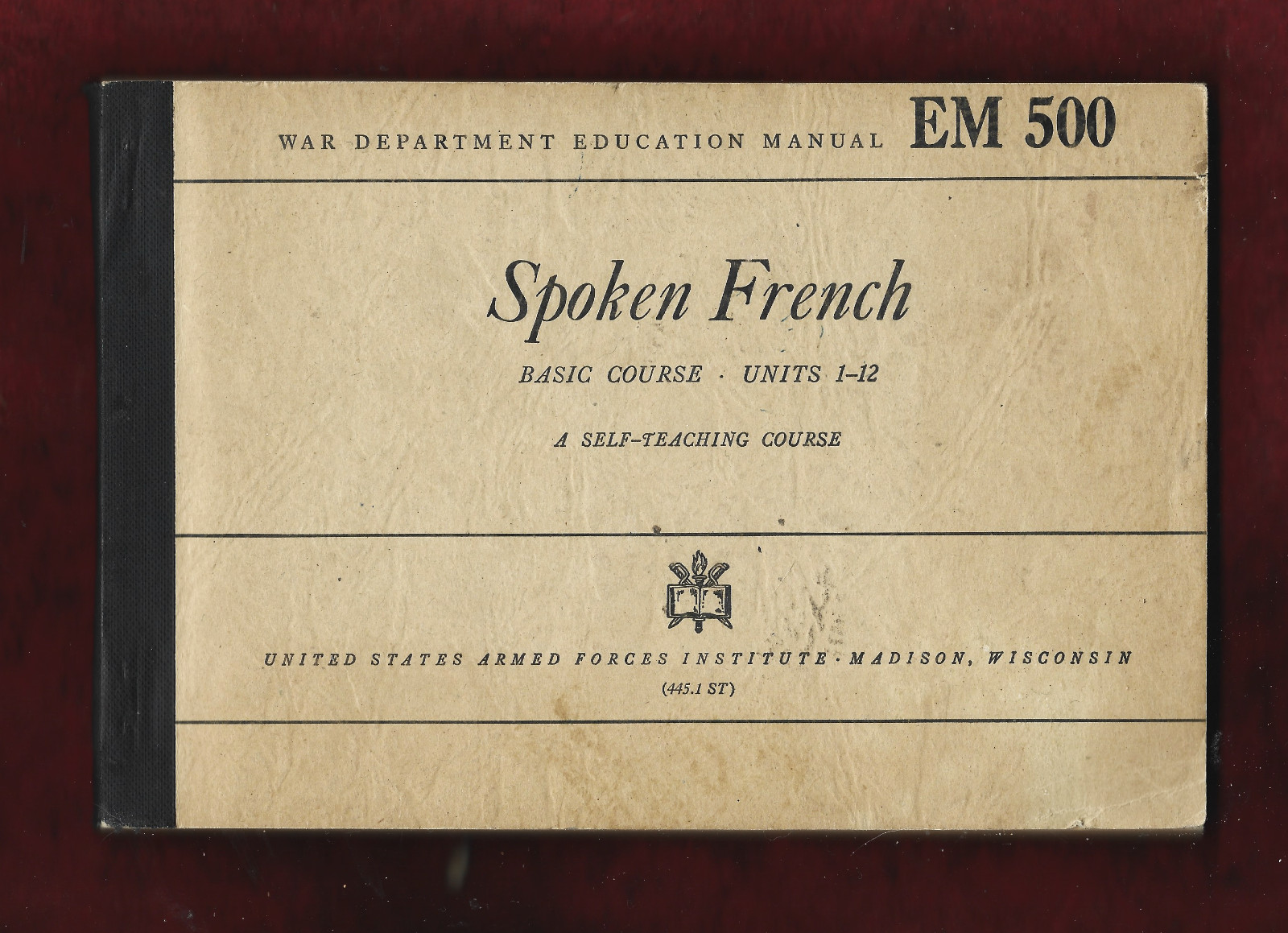 SPOKEN FRENCH Vintage War Department Education Manual 1944 EM 500 WW2 WORLD WAR