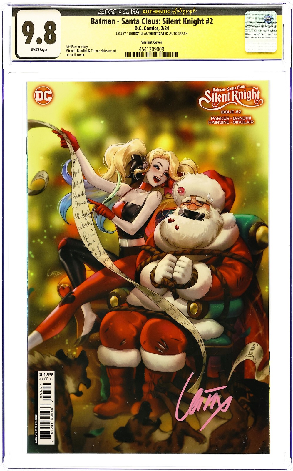 Batman Santa Claus Silent Knight #2B CGC 9.8 JSA Lesley Li 2024 4541209009