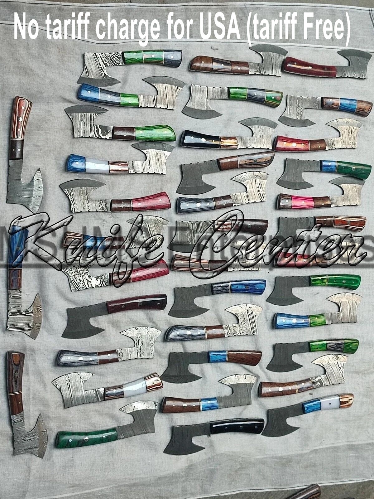 LOT OF 25 7'' HANDMADE DAMASCUS STEEL SKINER MINI AXE KNIFE USA tariff Free