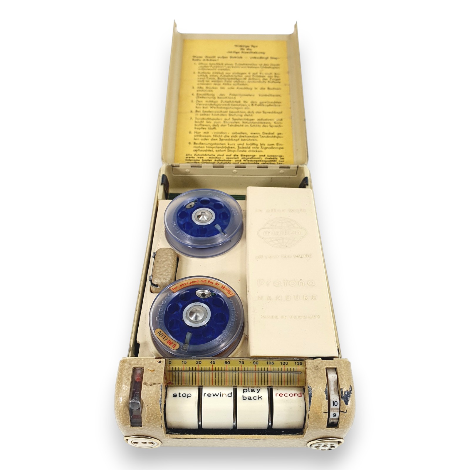 Protona Minifon P55 Spy Special Wire Recorder Cold War German Military Surplus