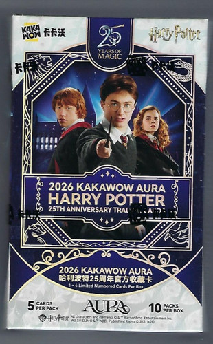 2026 Kakawow Aura Harry Potter 25th Anniversary Factory Sealed Hobby Booster Box