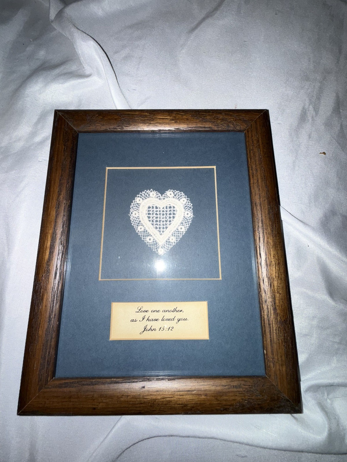 Betty Spooner Vintage Art Scripture Works Passments Framed Lace Piece