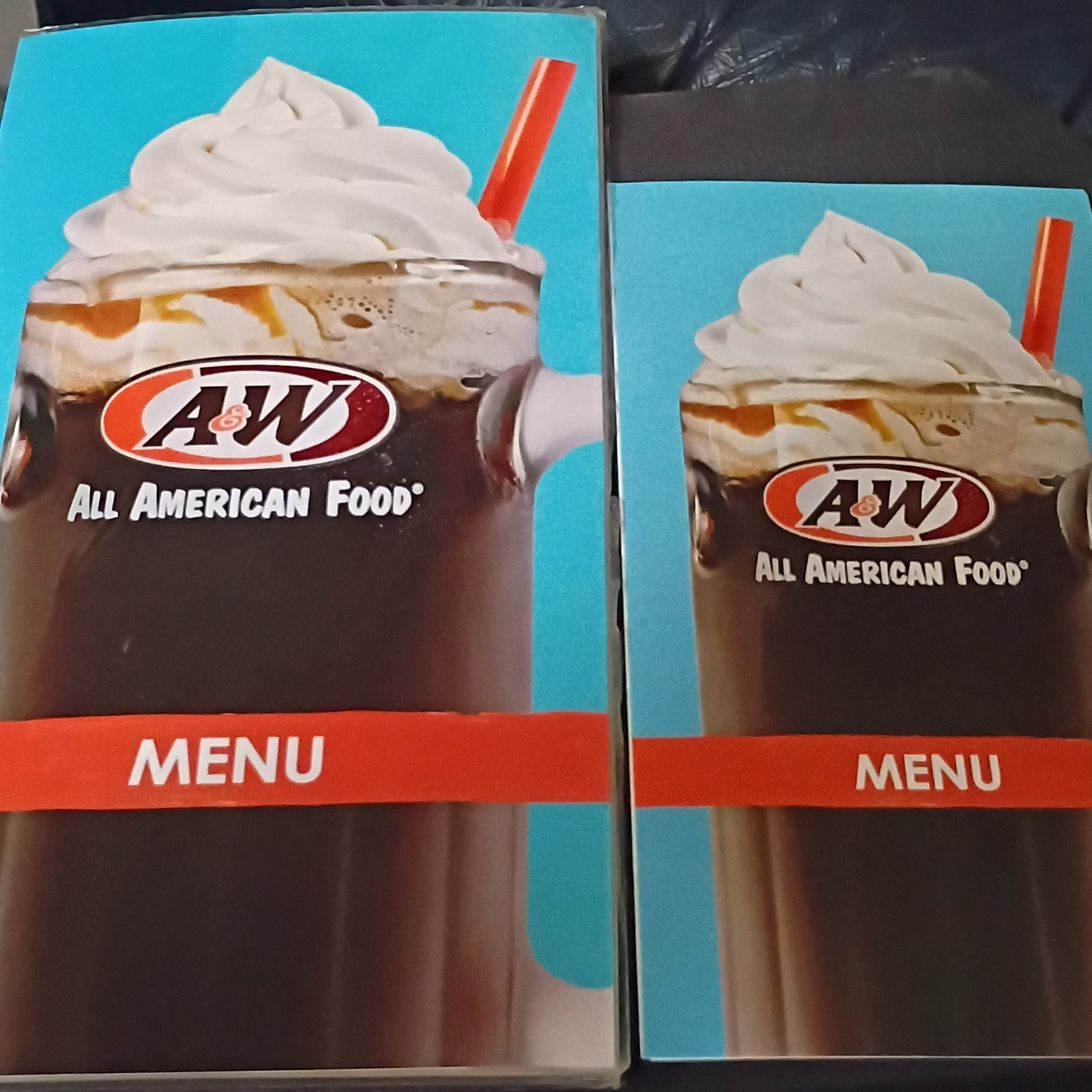 A&W Collectable Glossy Full Size Restaurant Menu 2023 Era & Bonus 2GO Paper Menu