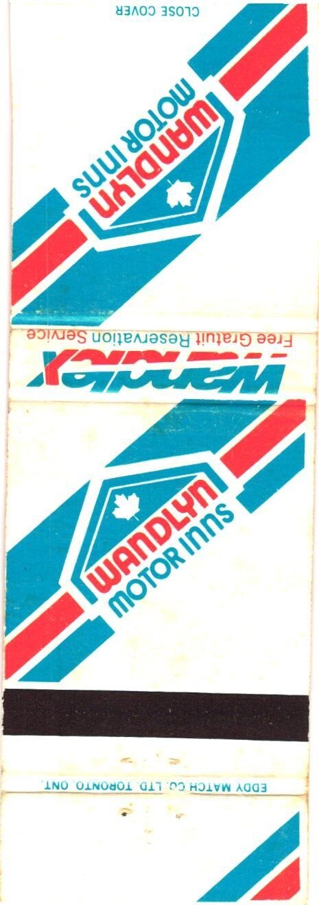 Wandlyn Motor Inns Canada Vintage Matchbook Cover 1960s 1970s