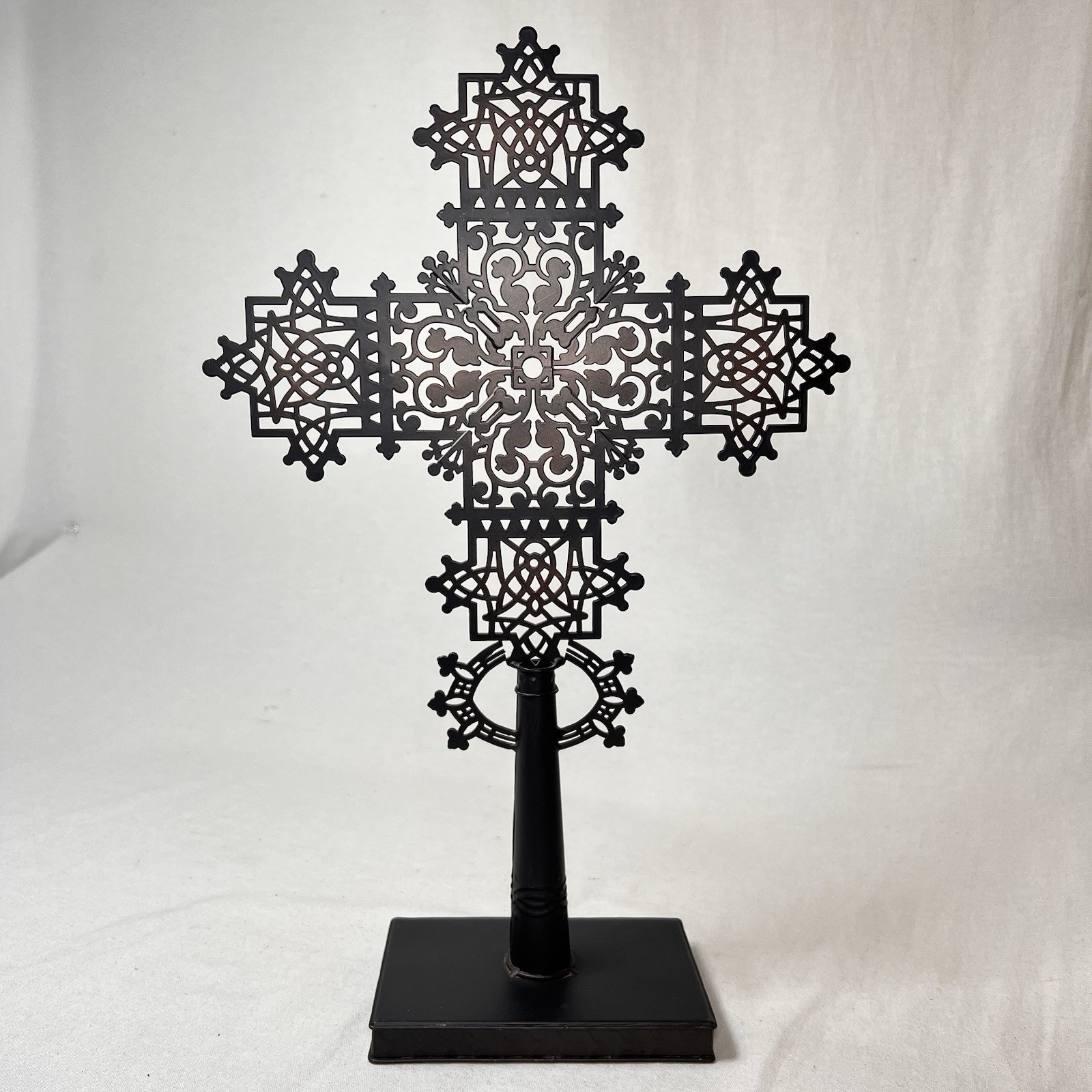 Vintage Ethiopian Orthodox Hand Cross -Traditional Coptic Processional Cross 18”