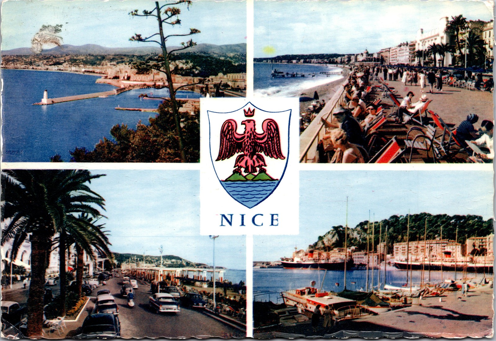 Postcard France Nice multiview of la cote d\'azur