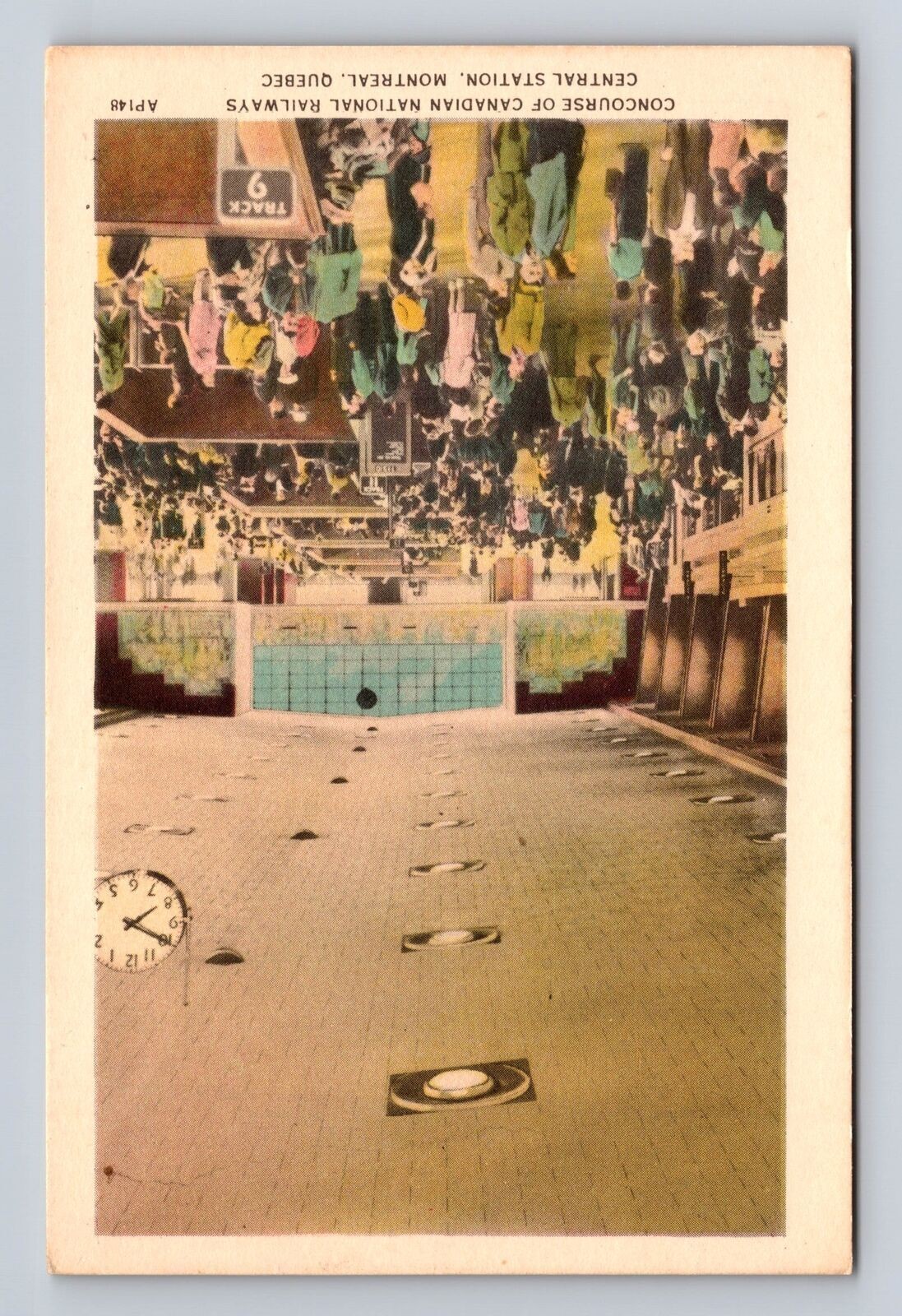 Montreal Quebec-Canada, Canadian Natl Railway Central Station Vintage Postcard