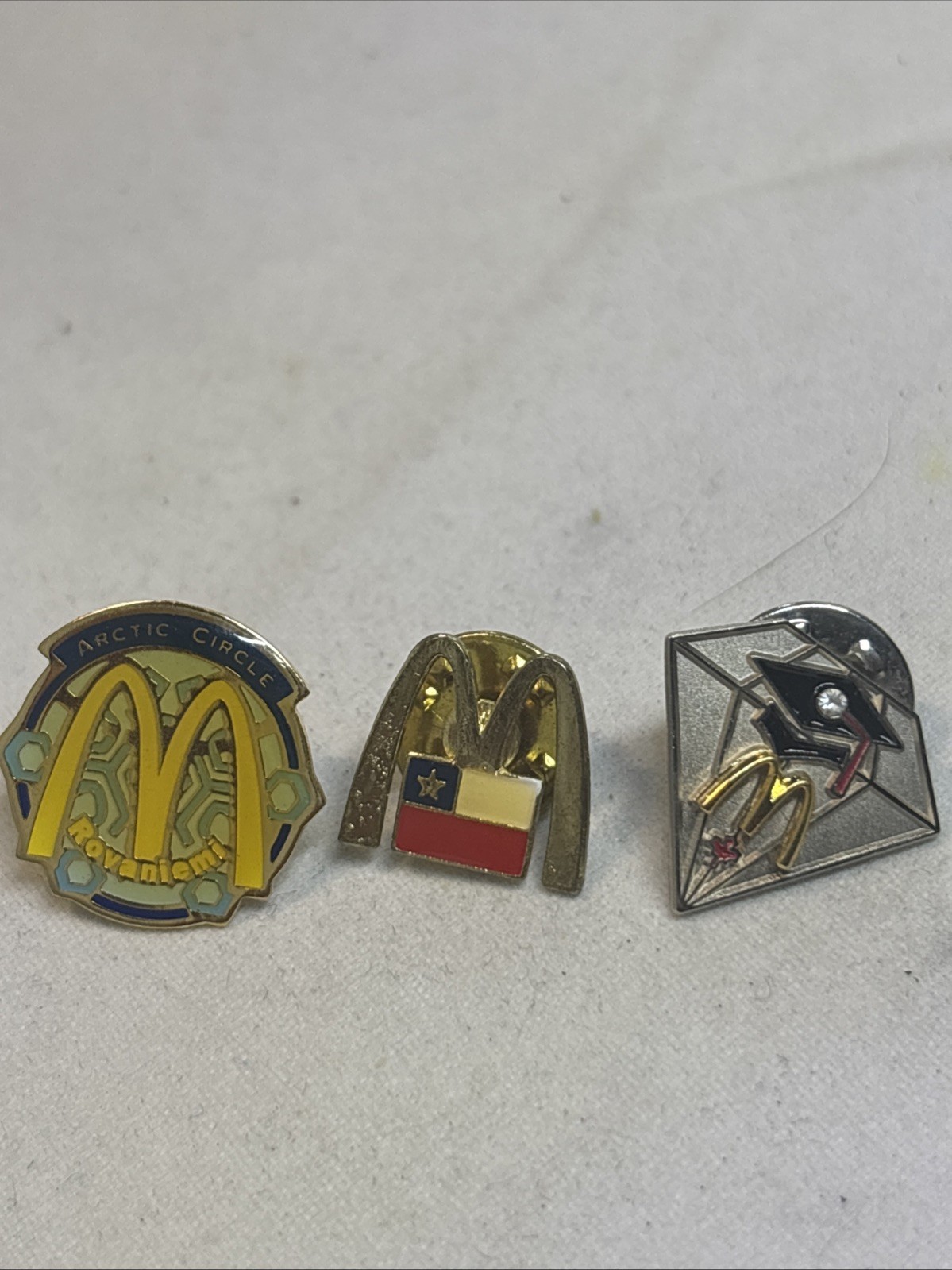 VTG McDonalds Pins Lot Of 3, Arctic Circle Rovaniemi, Texas Flag, Canada Cap