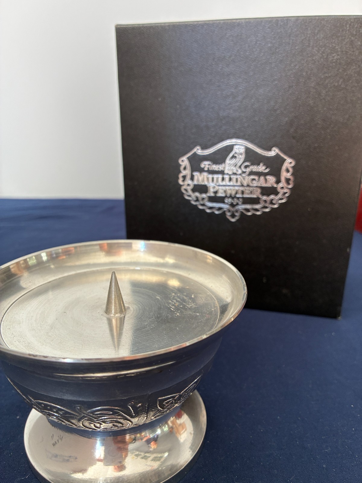 CELTIC DESIGN PEWTER CANDLEHOLDER BY MULLINGAR PEWTER MADE IN IRELAND
