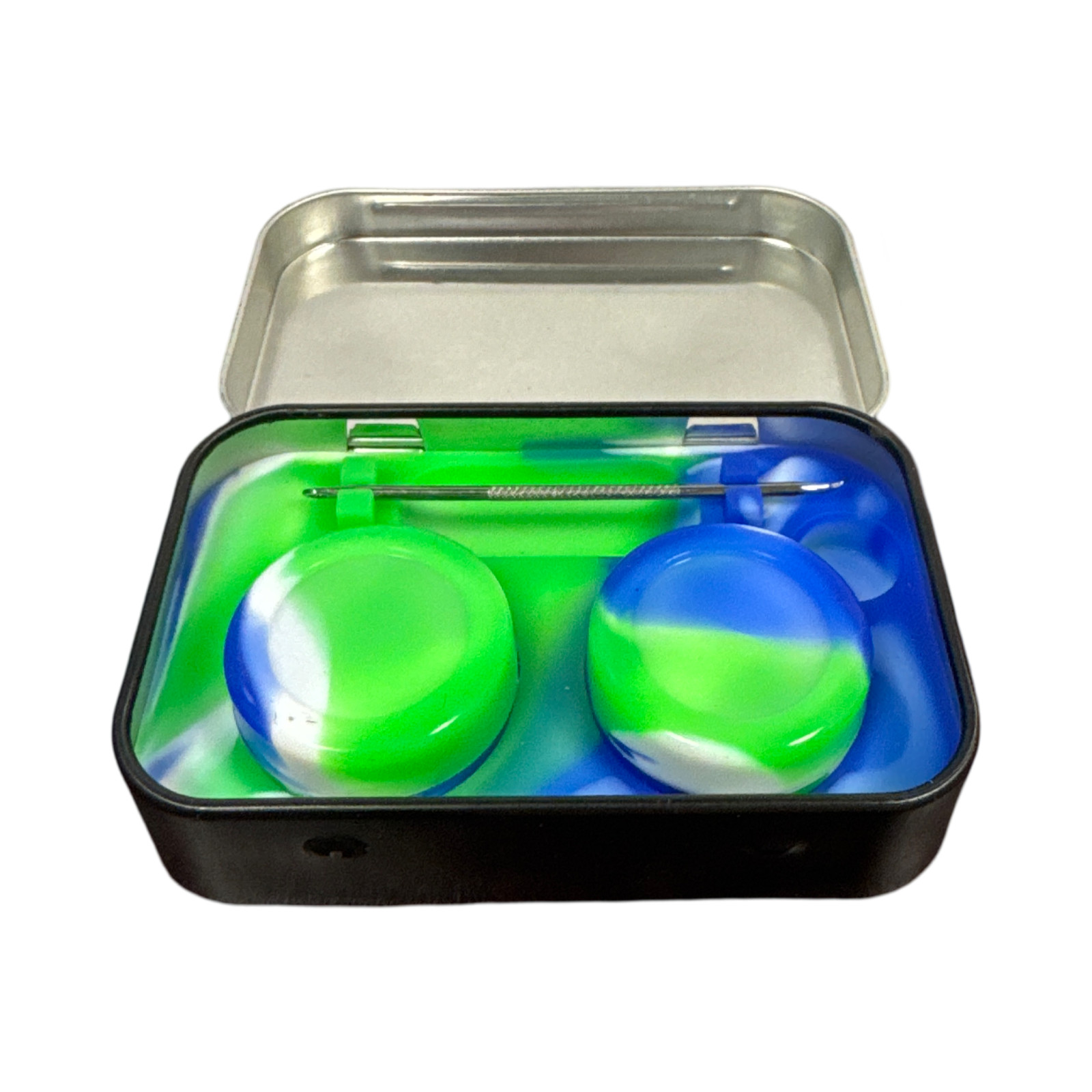 5ml Silicone Containers Green And Blue With Tool Tin Kit, Wax And Clay Scupting