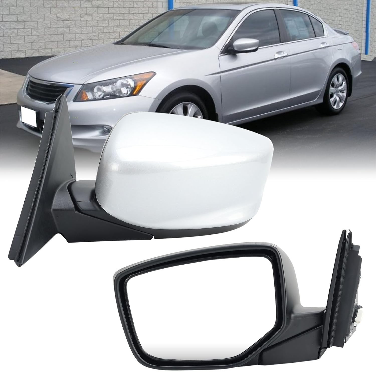 Left Driver Alabaster Silver Metallic Side Mirror Compatible with Honda Accor... Left Driver Alabaster Silver Metallic Side Mirror Compatible with Honda Accor...