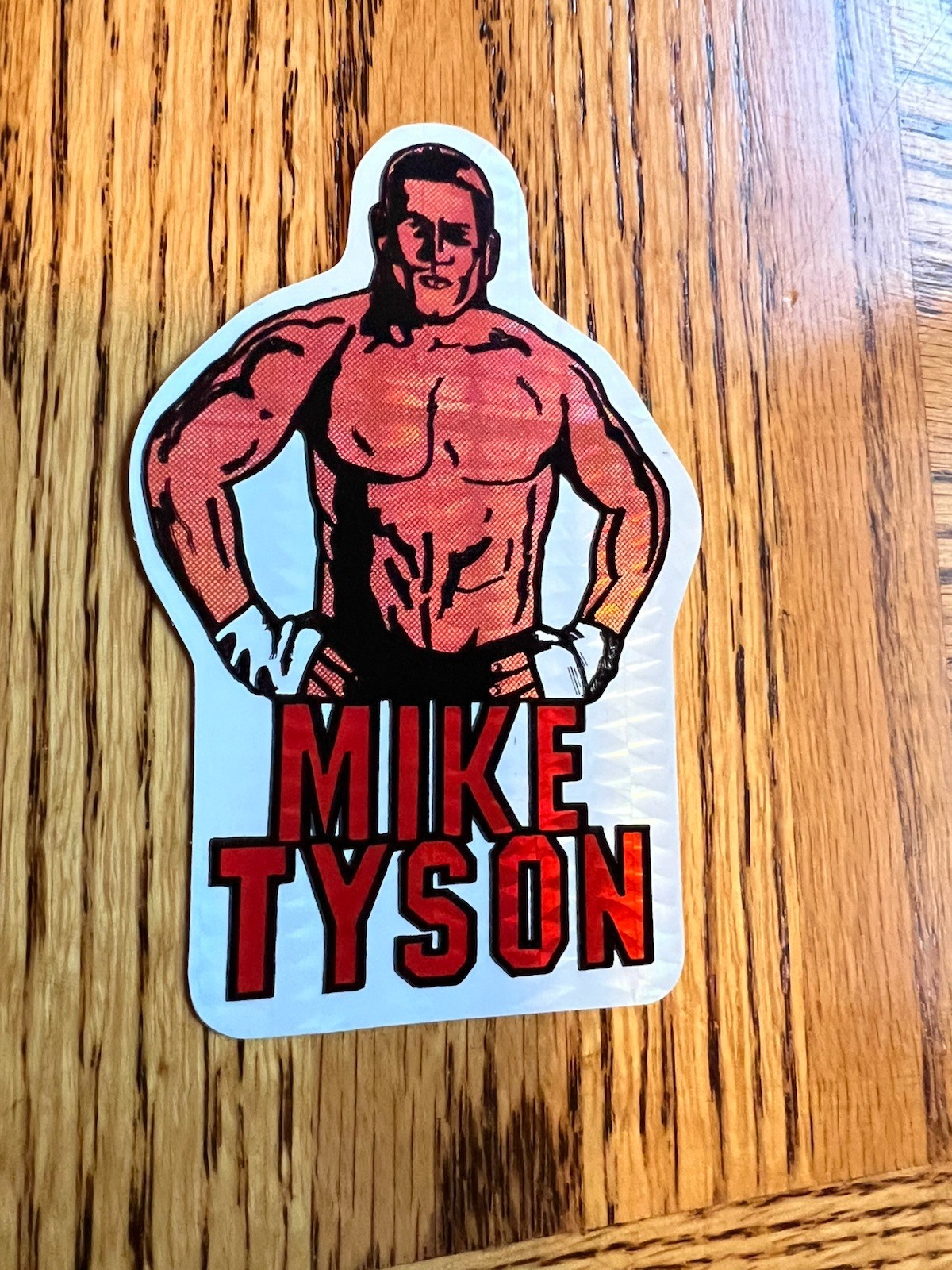Vintage Mike Tyson Vending Machine Prism Sticker Rare