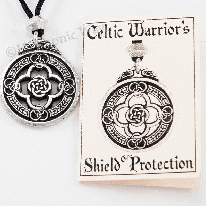 CELTIC WARRIOR SHIELD Pendant Necklace Warrior's Magical Celtic Knots Protection