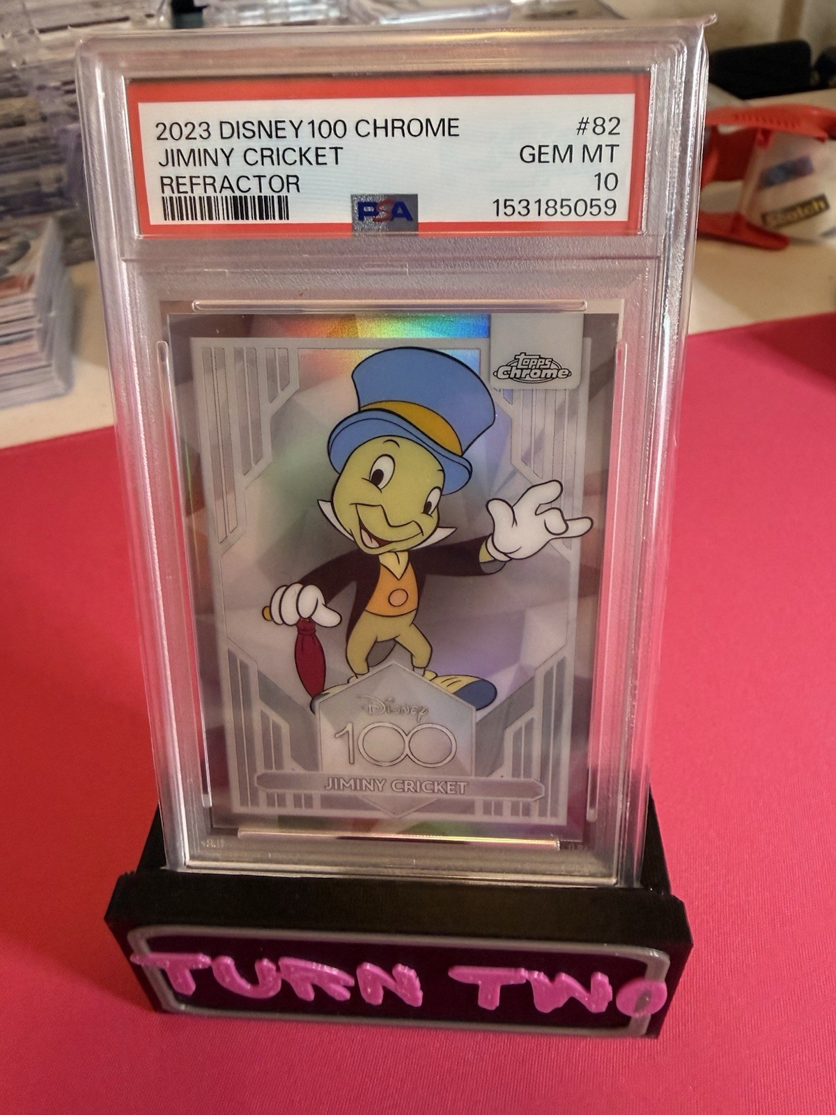 2023 TOPPS CHROME DISNEY100 REFRACTOR #82 JIMINY CRICKET PSA 10