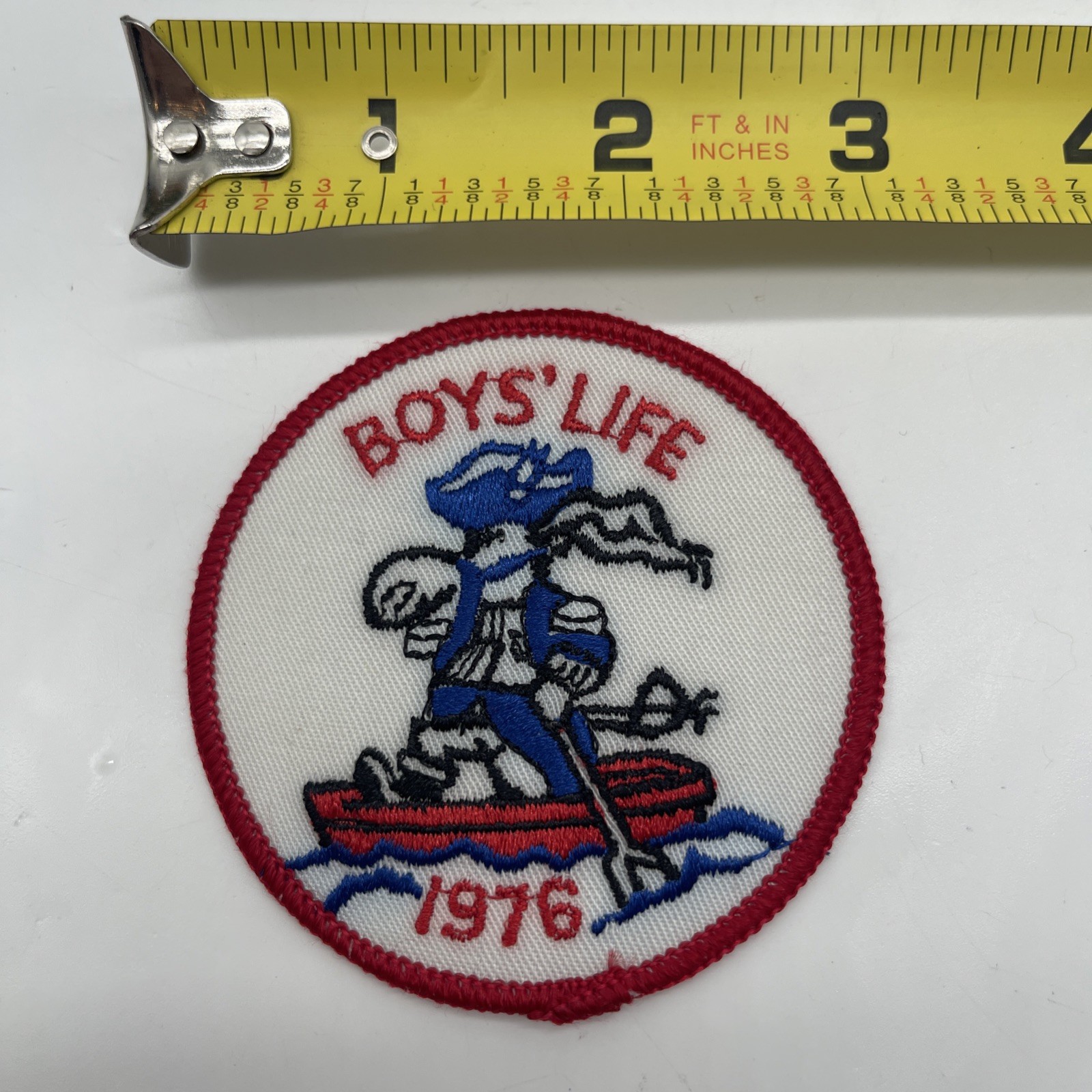 Vintage 1976 Boy Scout Boys Life Patch Boys Life Sailer On Boat 3” Round