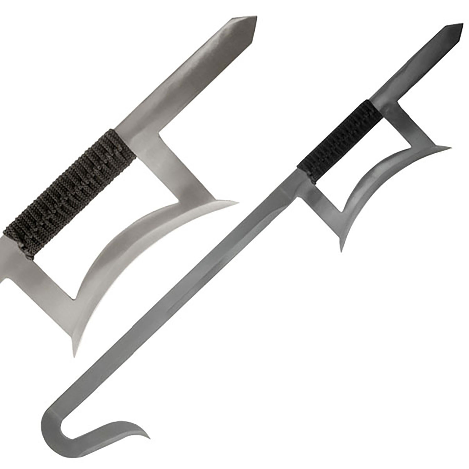 BladesUSA Martial Arts Training Equipment Twin Hook Swords-Cord Wrapped Handles