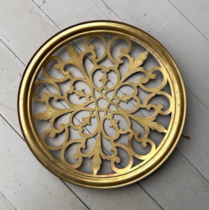 Tiffany Studios Round Brass Frog Vase Insert 