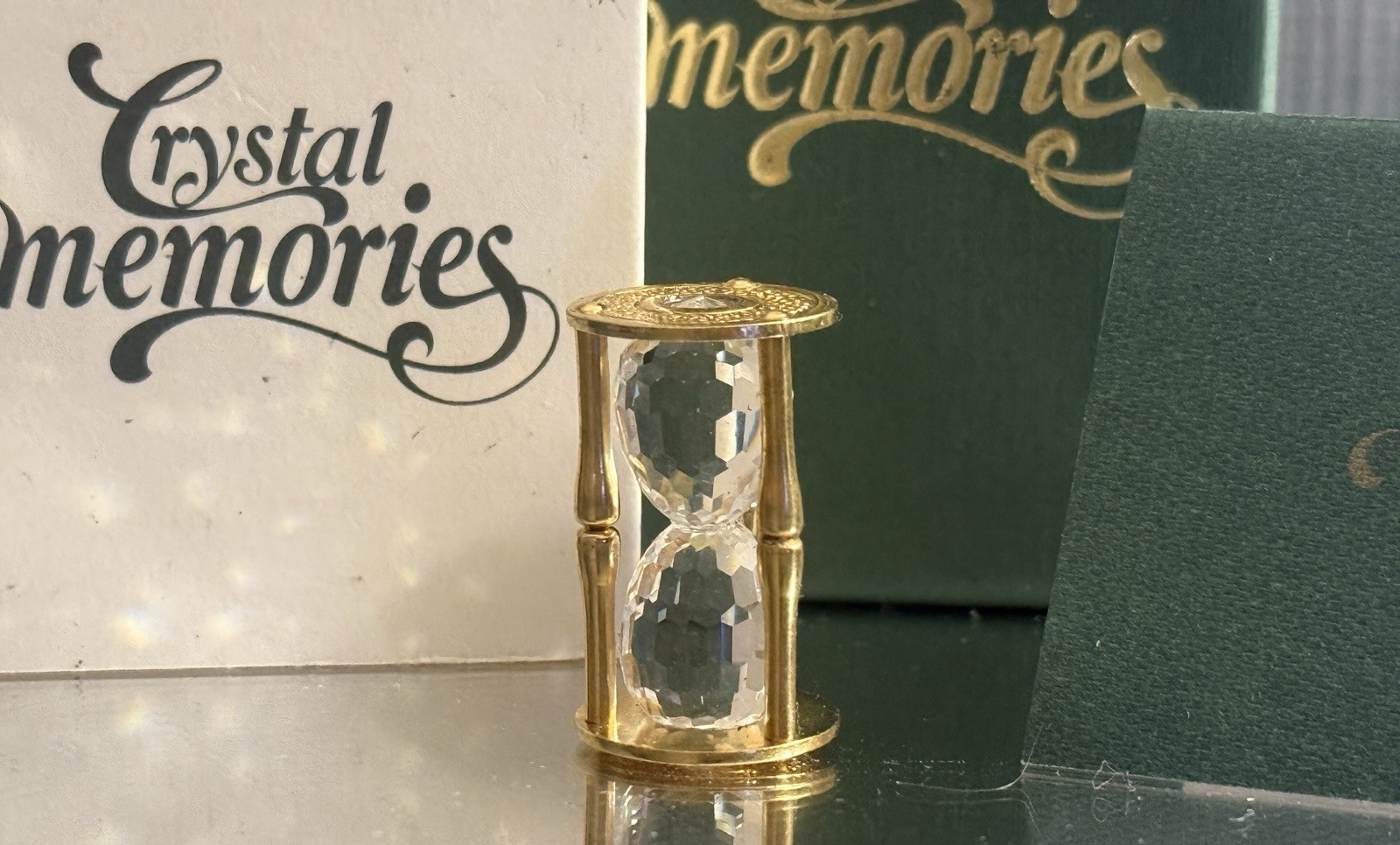Swarovski Crystal Memories Hourglass W BOX SLEEVE & Booklet MINT Retired Vintage
