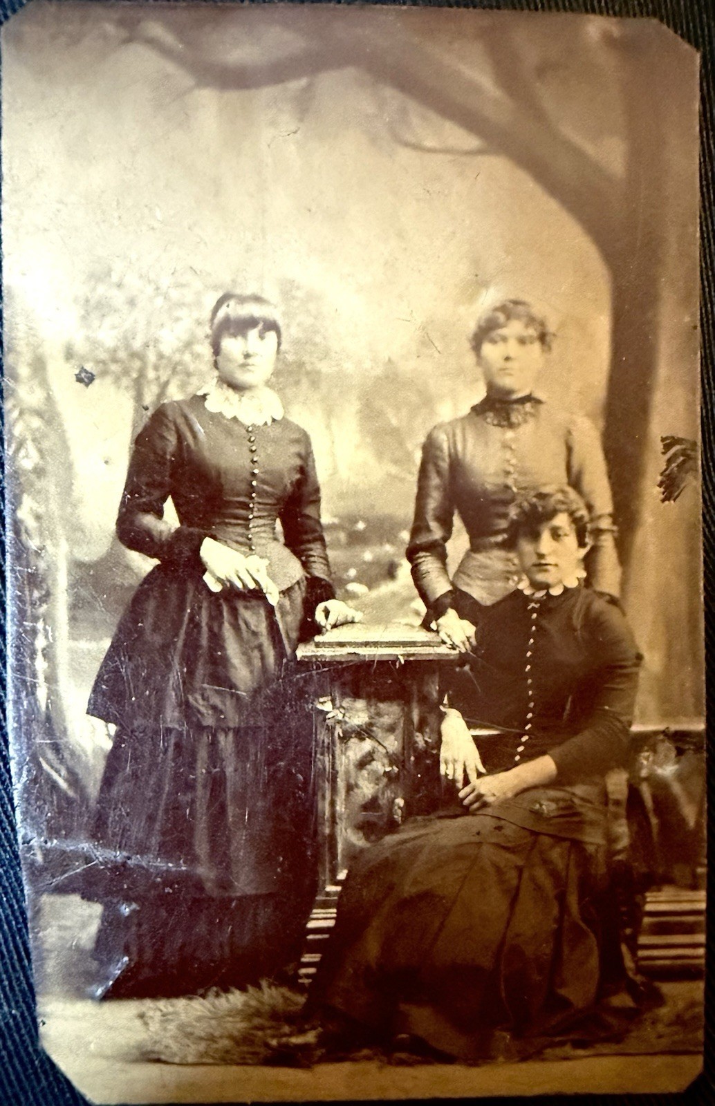 Lot Of 12 Antique Studio Tintypes Of Women And Children 1870s To 1890s