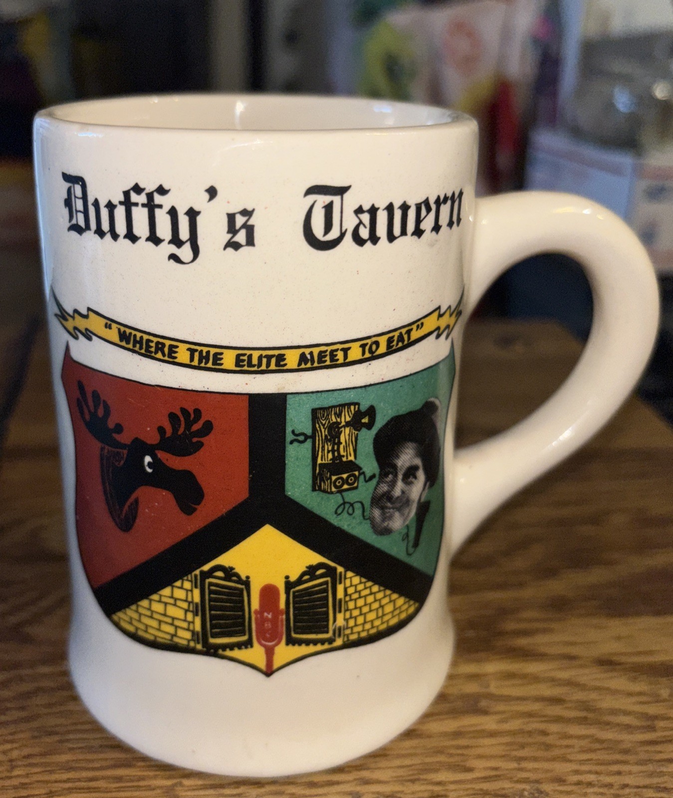 Vintage Duffy’s Tavern 1948-1949 5” Ceramic Stein “Where the Elite Meet to Eat”
